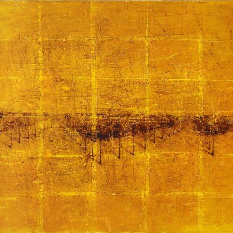 Golden Landscape. 2006. 120x140, oil, paper on canvas