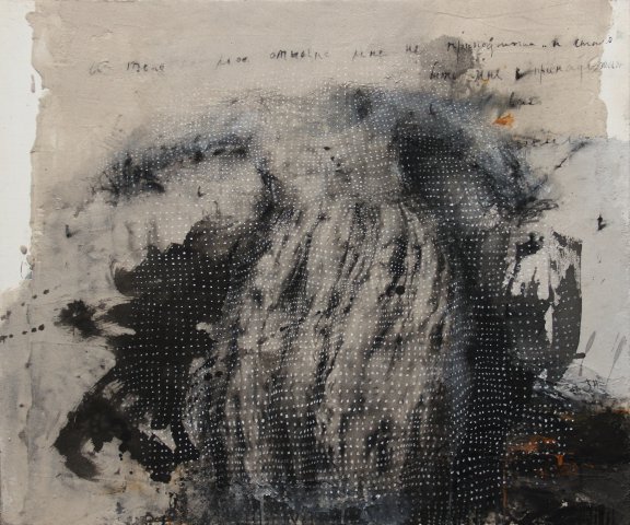 Adrift 1. 2012. 100x120, acrylic, Chinese ink, sand on canvas