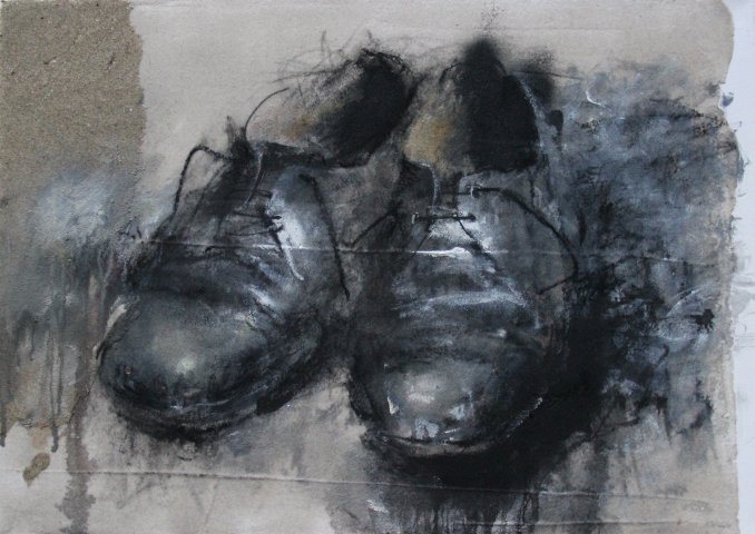 Right and Left. 2012. 50x70, acrylic, Chinese ink, sand on canvas (7)