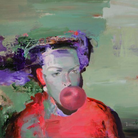With Bubble. 2020. 70x80, acrylic on canvas. С пузырем | Natalya Zaloznaya. Наталья Залозная.