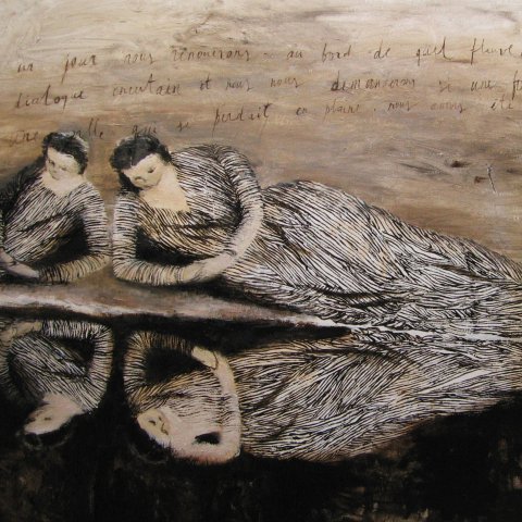 On the Riverbank / На берегу реки. 2010. 100x120, acrylic on canvas