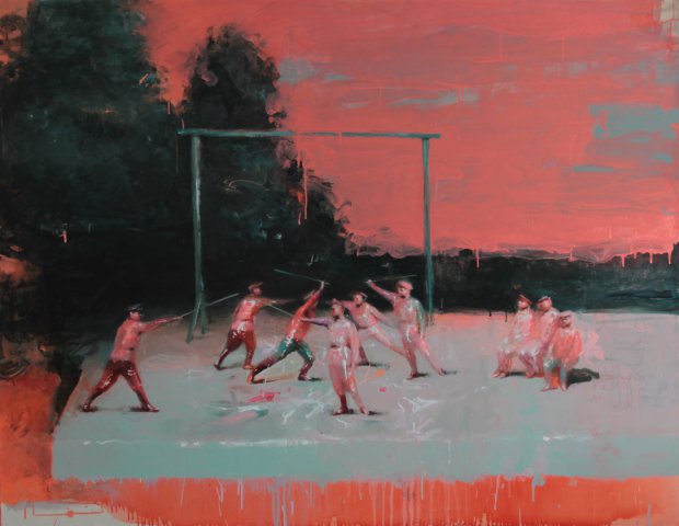 Playing War. 2017,140x180, acrylic on canvas. Играющие в войну | Natalya Zaloznaya. Наталья Залозная