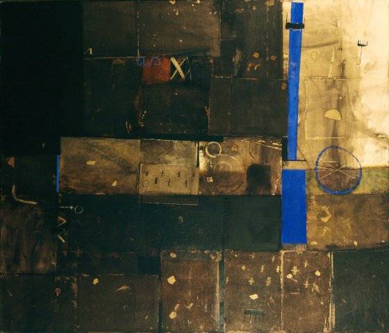 Composition. 1991. 120x140, oil, paper on canvas